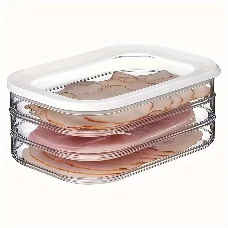 3-Layer Deli Meat Storage Cont - Meal Prep Cold Lunches 评论和价格