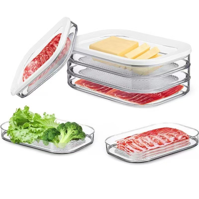 3-Layer Deli Meat Storage Cont - Meal Prep Cold Lunches 评论和价格