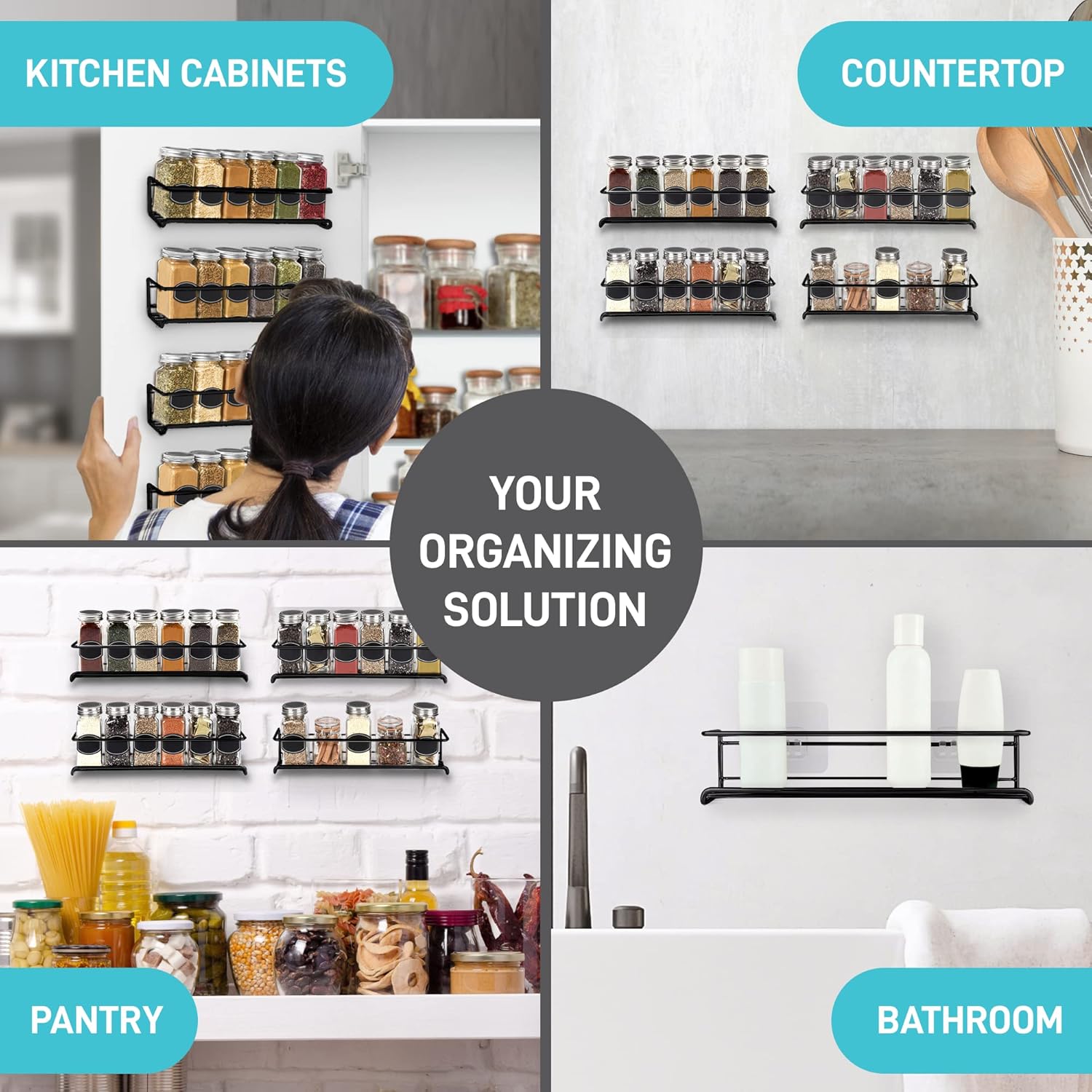 2PCS Kitchen Spice Rack Metal  - Spice Jar Labels 评论和价格