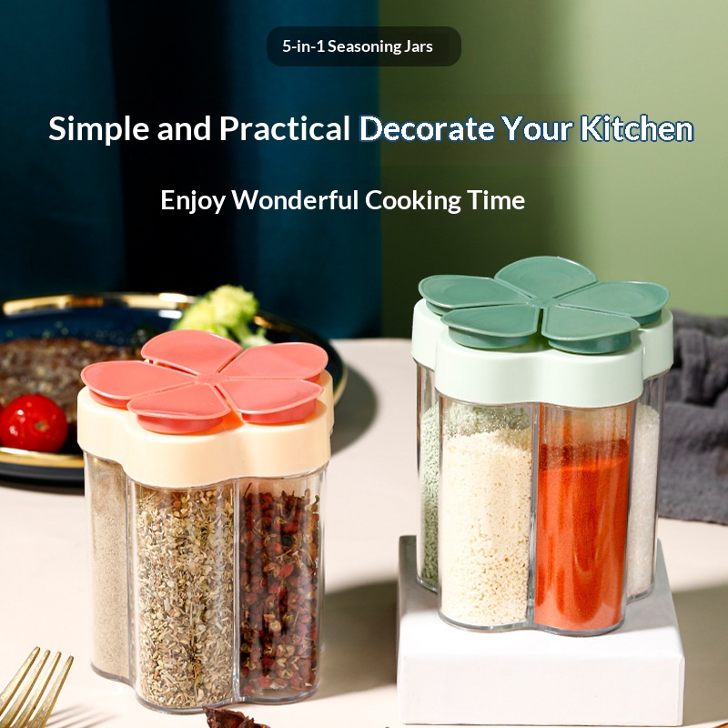 1PC 5-Compartment Flip Spice J - Spice Jar Labels 评论和价格