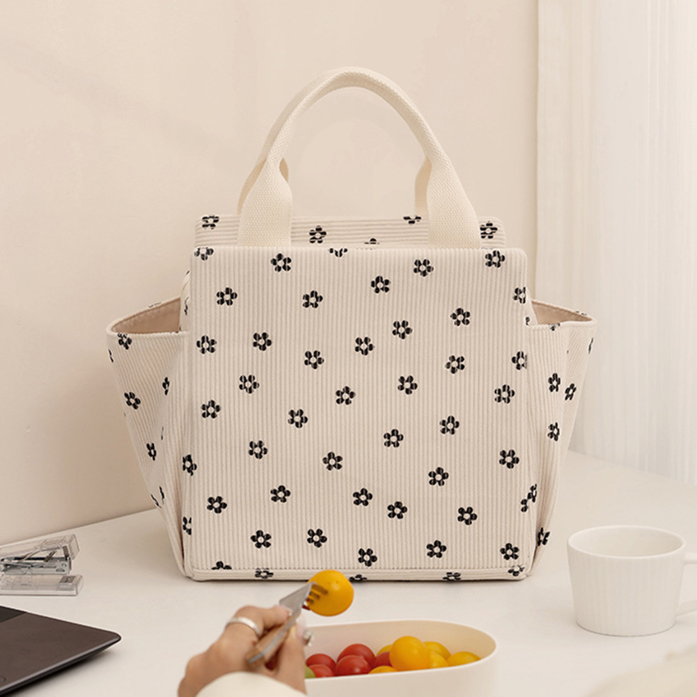 Insulated Corduroy Lunch Bag w - Meal Prep Cold Lunches 评论和价格