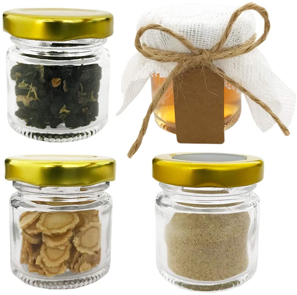 Glass Jars with Gold Lids, Min - Spice Jar Labels 评论和价格