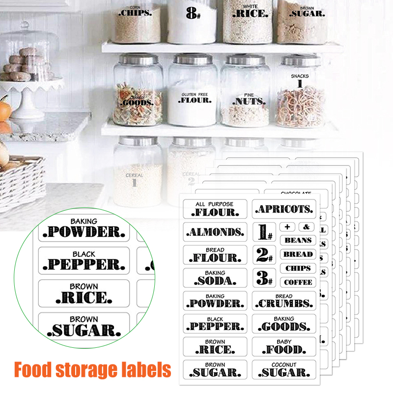 132pcs Kitchen Food Stickers W - Spice Jar Labels 评论和价格