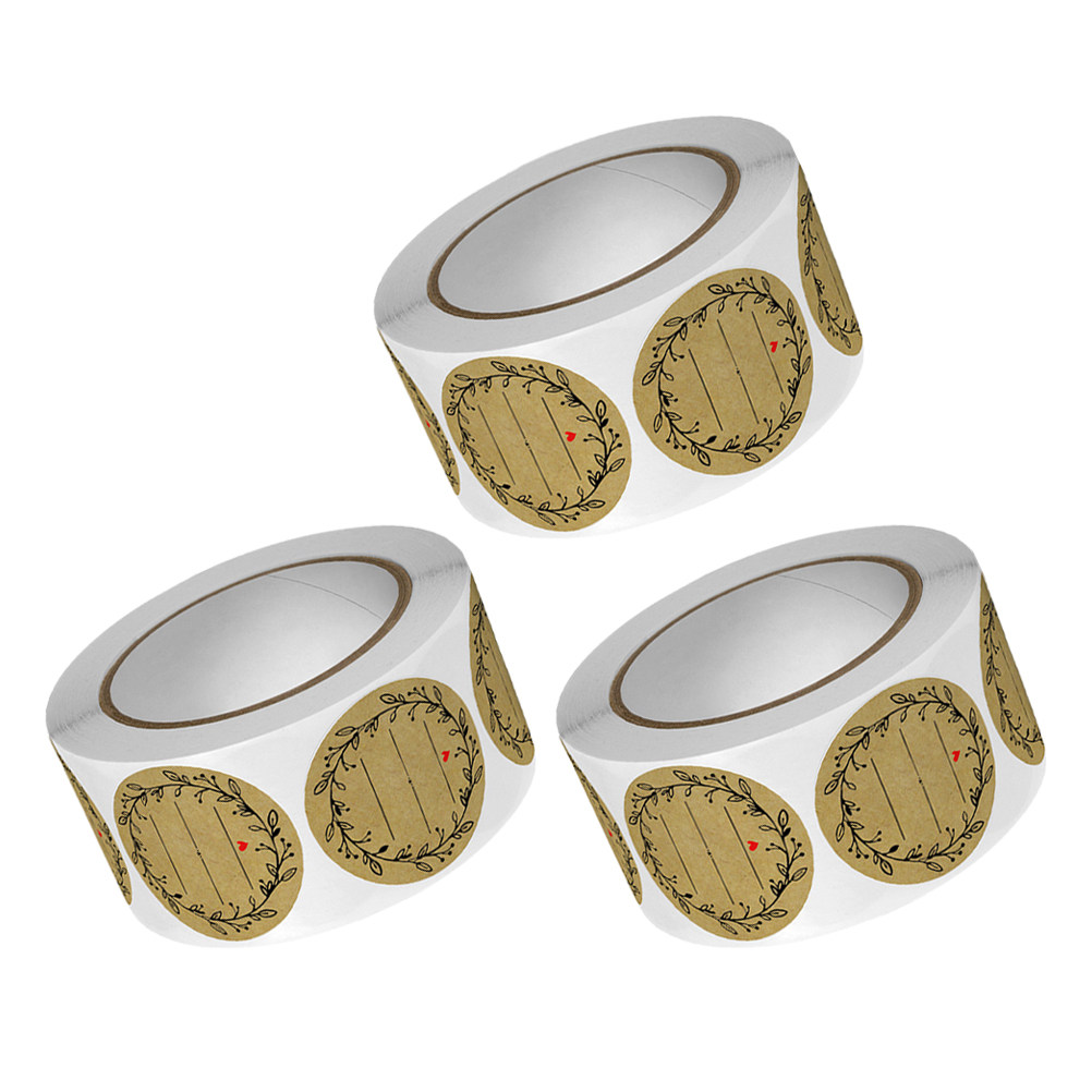 3 Rolls Kraft Paper Round Labe - Spice Jar Labels 评论和价格